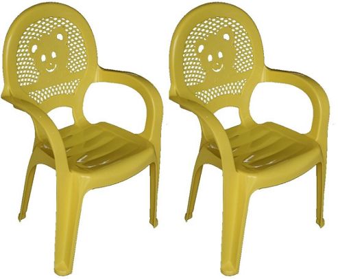 Image of Resol Childrens Garden Plastic Chair - Yellow - (pack Of 2 Chairs)