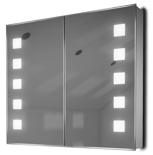 Image of Auto Colour Changing Demist Bathroom Cabinet With Shaver Socket & Sensor K80rgb