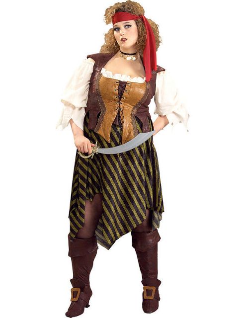Image of Pirate Wench Fuller Figure - Adult Costume Size: 16-18