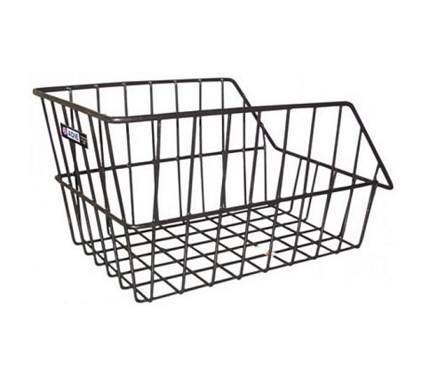 Image of Adie Large Rear Black Wire Cycle Basket + Brackets