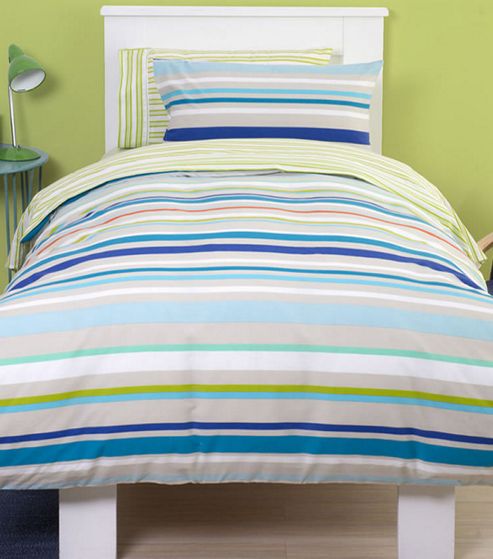 Image of Fun Stripe Double Duvet - Blue