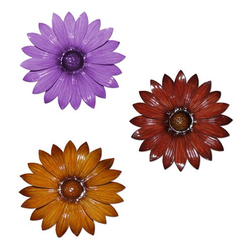 Image of Novus Imports Flowerheads Metal Wall Art (set Of 3)