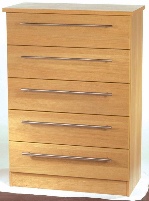 Image of Welcome Furniture Sherwood 5 Drawer Chest - Maple