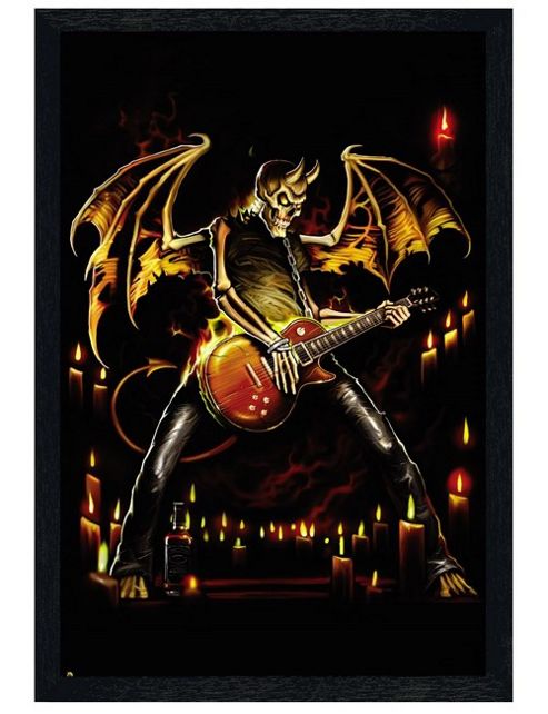 Image of Black Wooden Framed Guitar Hero Poster