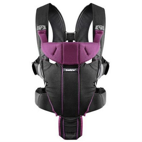 Image of Babybjorn Baby Carrier Miracle Soft Cotton Mix (black/purple)