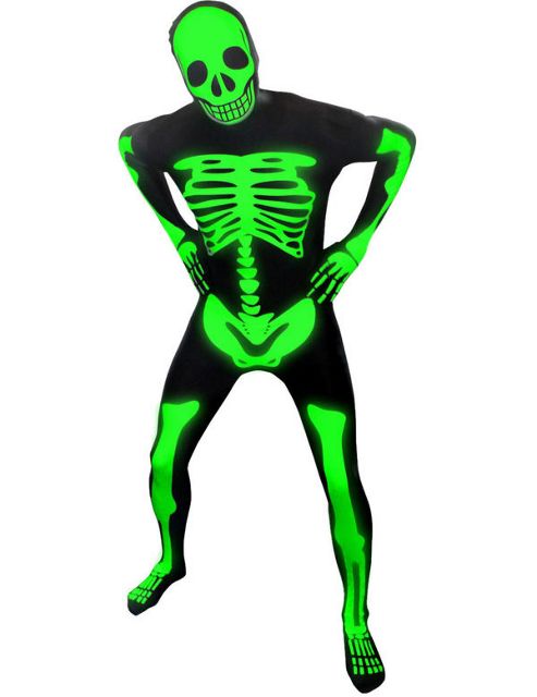 Image of Glow-in-the-dark Skeleton Morphsuit Large
