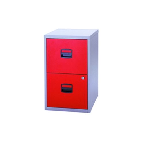 Image of Bisley A4 Homefiler 2 Drawer Lockable Grey/red Pfa2-8794