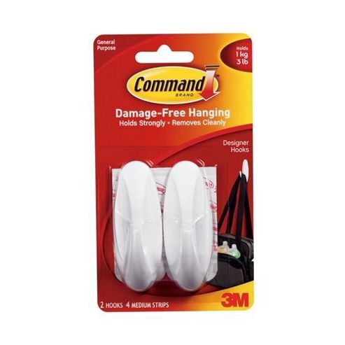 Image of 3m Command 2 X Medium Clothes Hooks Up To 1kg Ref: 17081