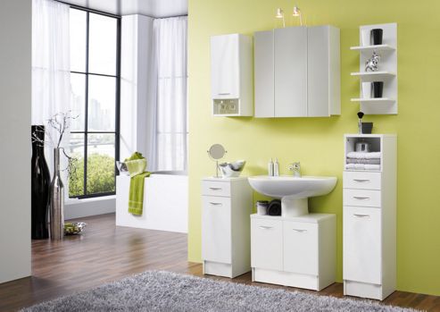 Image of Posseik Nizas 80 X 30cm Lower Wall Cabinet - White High Gloss