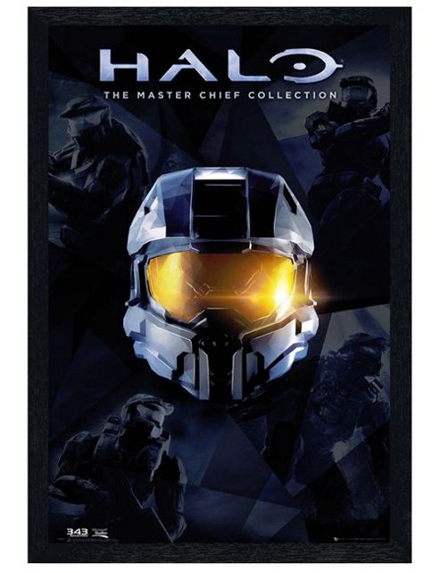 Image of Black Wooden Framed Halo The Master Chief Collection Poster