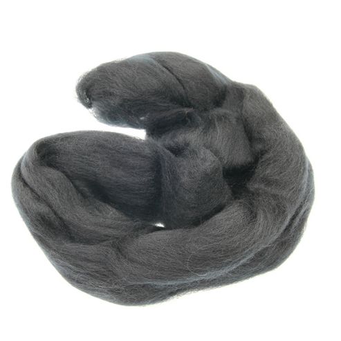 Image of Dhf-r17 Black 20g Falkland Wool Tops