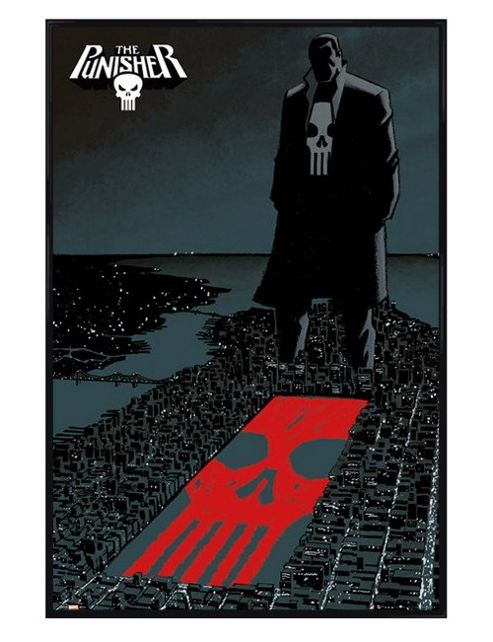 Image of Gloss Black Framed Marvel Comics Extreme The Punisher Poster