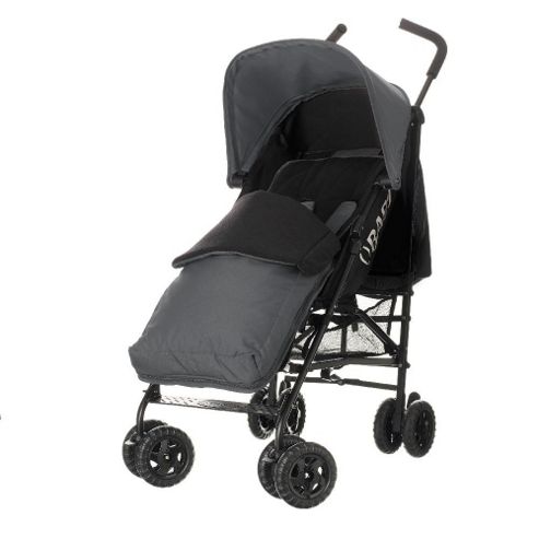Image of Obaby Atlas Black & Grey Stroller With Grey Footmuff - Grey