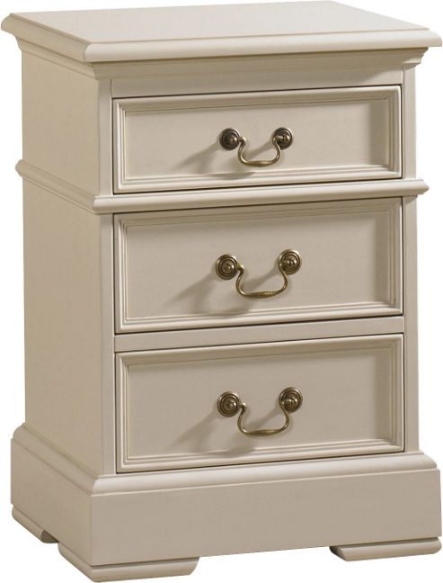 Image of Origin Red Country House 3 Drawer Bedside Table - Oak Top And Ivory