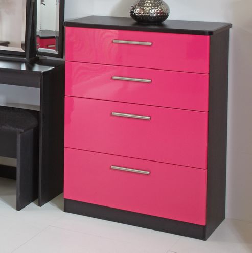 Image of Welcome Furniture Knightsbridge 4 Drawer Deep Chest - Oak - Cream