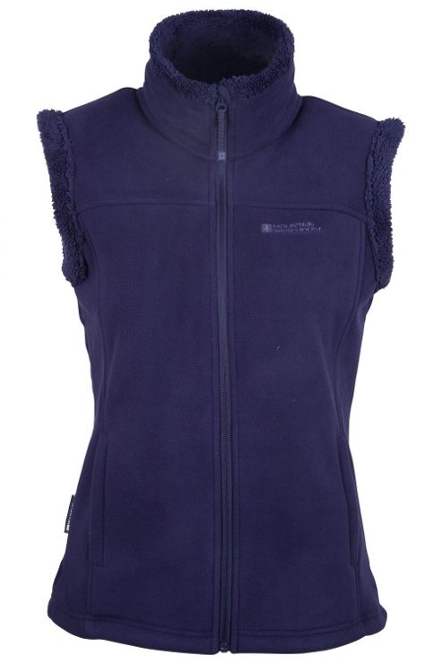 Image of Comet Fur Lined Womens Gilet - Blue