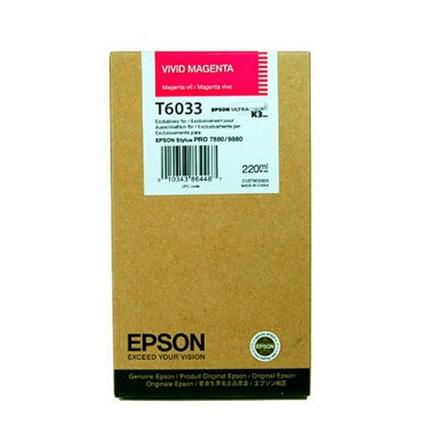 Image of Epson T6033 Vivid Magenta (220ml) Ink Cartridge For Stylus Pro 7880/9880 Printers