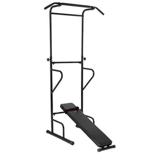 Image of Pure Fitness & Sports Power Tower Gym With Ab Board