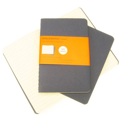 Image of Moleskine Cahier Ruled Pocket 3 Pack Blue Cover