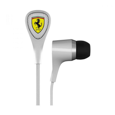 Image of Ferrari By Logic3 S100i-white Sports In Ear Earphones With 3 Button Mic Remote In White