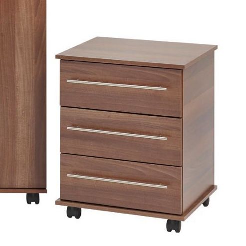 Image of Ideal Furniture Bobby 3 Bedside Table - Walnut