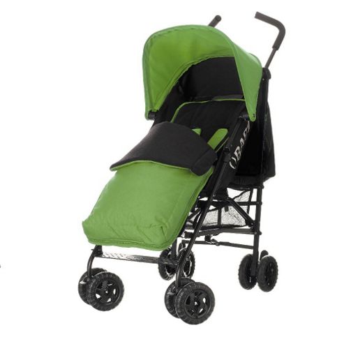 Image of Obaby Atlas Black & Grey Stroller With Lime Footmuff - Lime
