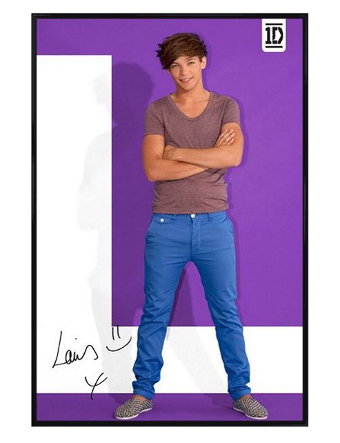 Image of One Direction Gloss Black Framed Louis 1d Poster