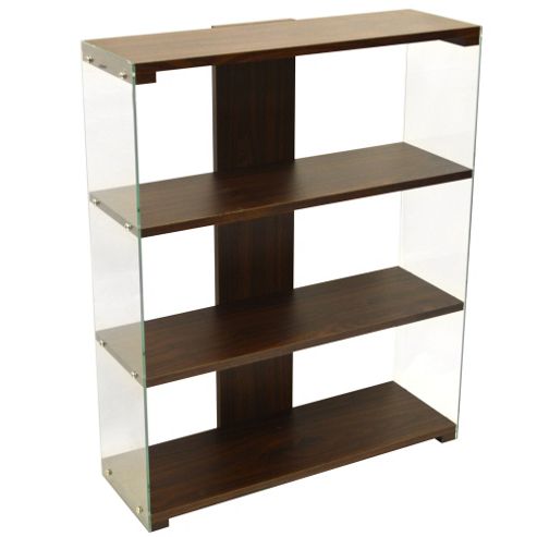 Image of Glass 4 Tier Storage / Display Shelves - Walnut