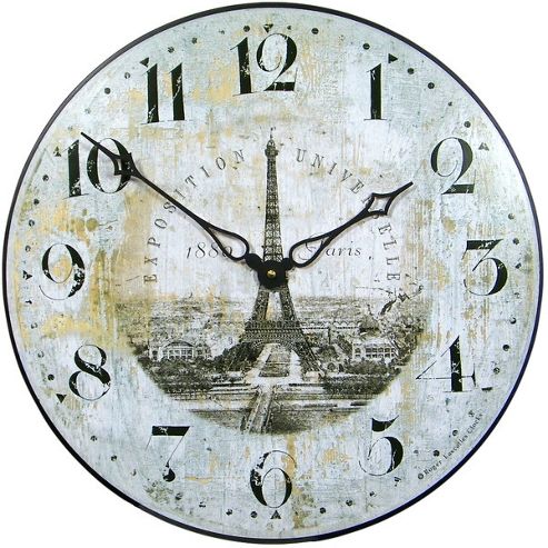 Image of Roger Lascelles Clocks Eiffel Tower Parris 1889 Wall Clock