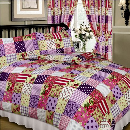 Image of Patchwork King Size Bedding - Berry