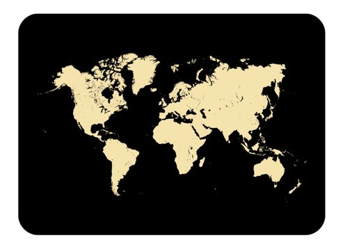 Image of Tuftop 40cm X 30cm World In Colour Worktop Saver, Beige On Black