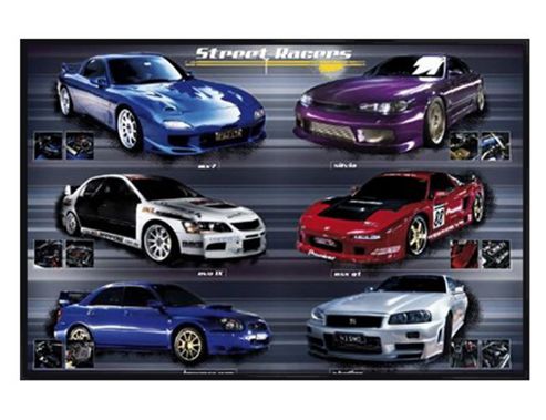 Image of Street Racers Gloss Black Framed Street Racers Poster