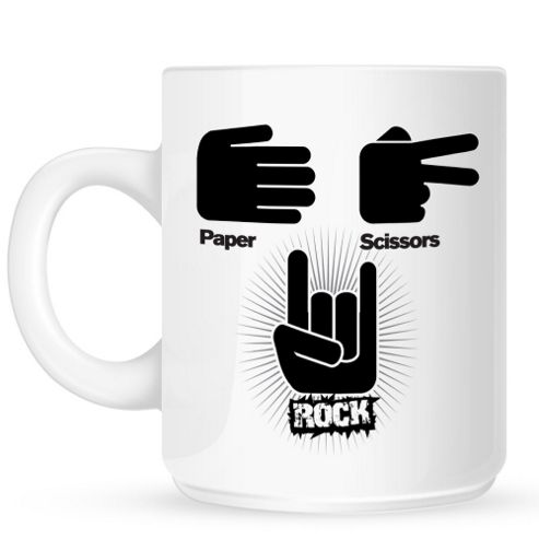 Image of Paper, Scissors, Rocks 10oz Ceramic Mug