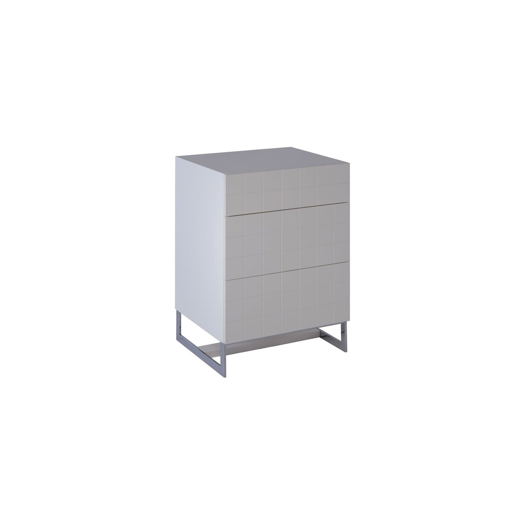 Gillmore Space Barcelona 3 Drawer Chest - White Lacquer (Matt) at Tesco Direct