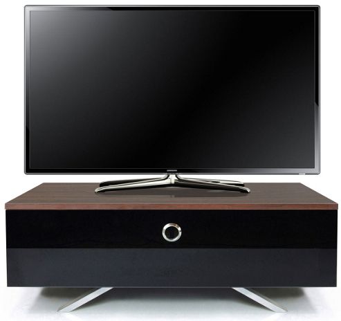 Image of Mda Designs Cubic Hybrid Walnut And Black Tv Stand