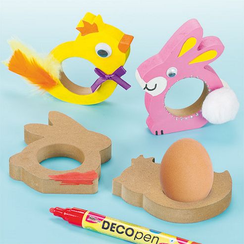 Image of Chick & Bunny Wooden Egg Holders (pack Of 4)