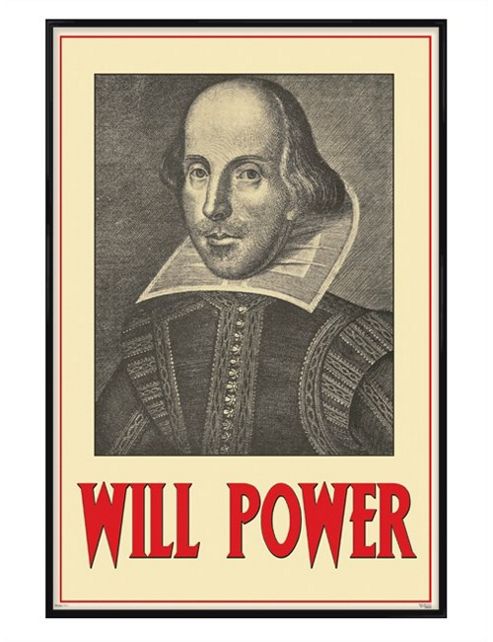 Image of William Shakespeare Gloss Black Framed Will Power Poster