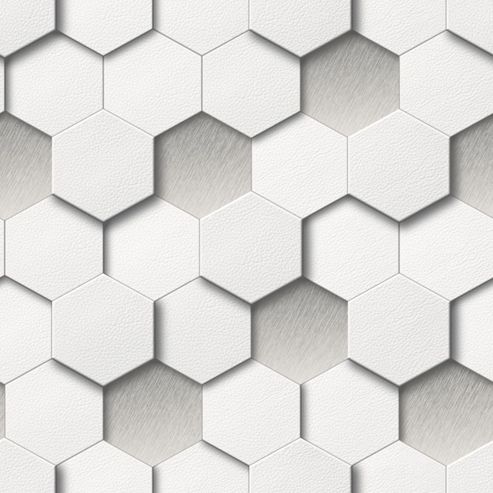 Image of Muriva Honeycomb Wallpaper - White