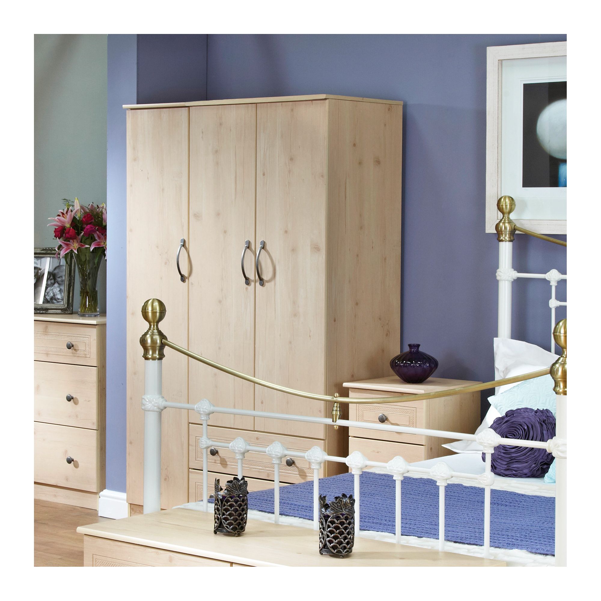 Welcome Furniture Florida 2 Drawer Wardrobe - 197cm H x 74cm W at Tesco Direct