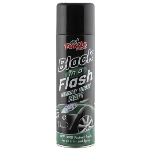 Image of Turtle Wax Black In A Flash Factory Finish, Matte 500ml