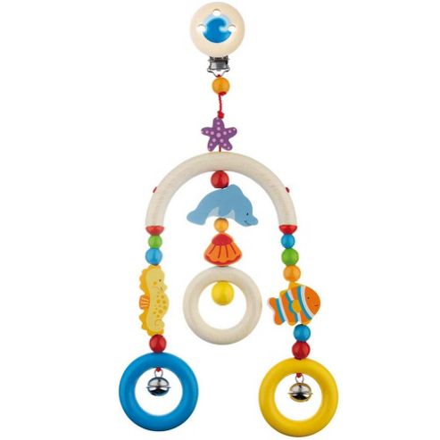 Image of Heimess 763870 Wooden Mini Trapeze Clip On Mobile (sealife)