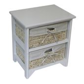 JVL Maize 2 Drawer Wood Cabinet - White