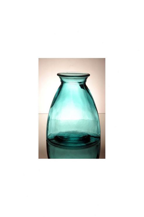 Image of San Miguel Coloured Glass 20cm Vase In Blue