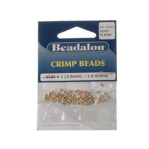 Image of Beadalon Crimp Bead 2.0mm Gold Platet 1.5g