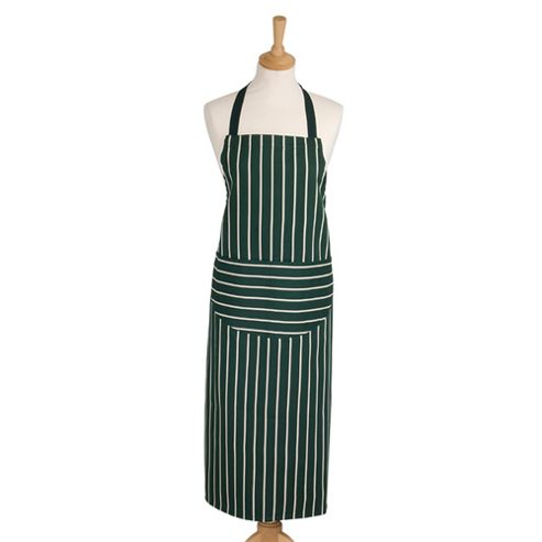 Image of Rushbrookes Butchers Stripe Long Adult Apron, Green