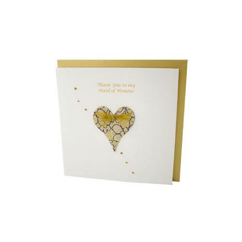Image of Glittering Heart Maid Of Honour Wedding Card
