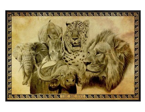 Image of Ed Teasdale Gloss Black Framed The Big Five Poster