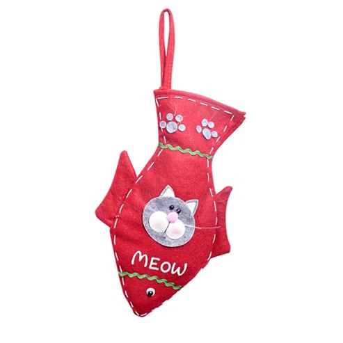 Image of Grey Cat Lovers Christmas Stocking