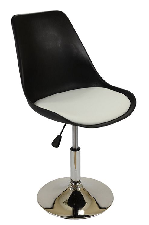 Image of Tulip Dining Black Seat White Cushion