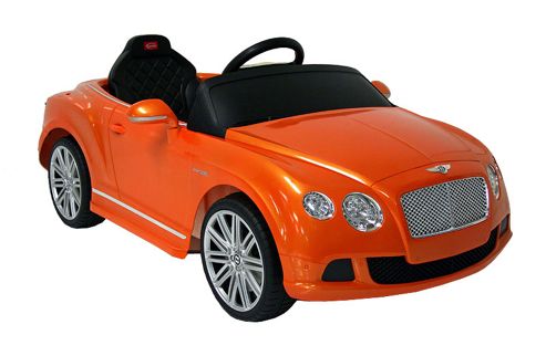Image of Kids Electric Car Bentley Continental Gt 12 Volt Orange Gloss